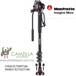 MANFROTTO MVMXPRO500 4 SECTION VIDEO MONOPOD W FLUID HEAD & FLUIDTECH BASE